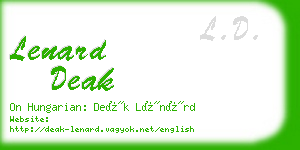 lenard deak business card